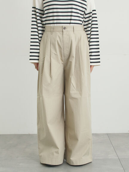 綿ナイロンワイドパンツ（ベージュ/カーキ/ネイビー）｜Samansa Mos2（サマンサ モスモス）通販