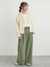 綿ナイロンワイドパンツ（ベージュ/カーキ/ネイビー）｜Samansa Mos2（サマンサ モスモス）通販