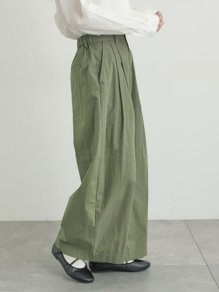 綿ナイロンワイドパンツ（ベージュ/カーキ/ネイビー）｜Samansa Mos2（サマンサ モスモス）通販