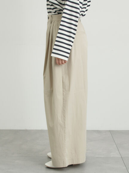 綿ナイロンワイドパンツ（ベージュ/カーキ/ネイビー）｜Samansa Mos2（サマンサ モスモス）通販