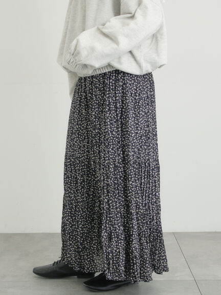 柄アソートワッシャーティアードスカート（オフホワイト/ブラック/ベージュ）｜Samansa Mos2（サマンサ モスモス）通販