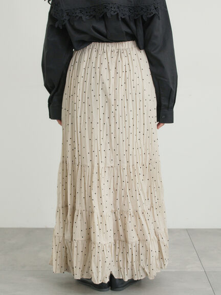 柄アソートワッシャーティアードスカート（オフホワイト/ブラック/ベージュ）｜Samansa Mos2（サマンサ モスモス）通販