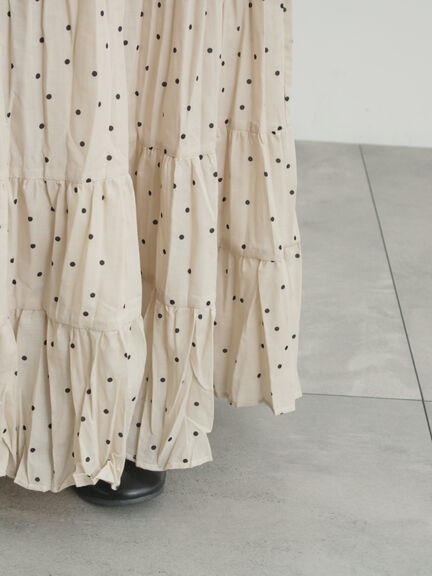 柄アソートワッシャーティアードスカート（オフホワイト/ブラック/ベージュ）｜Samansa Mos2（サマンサ モスモス）通販