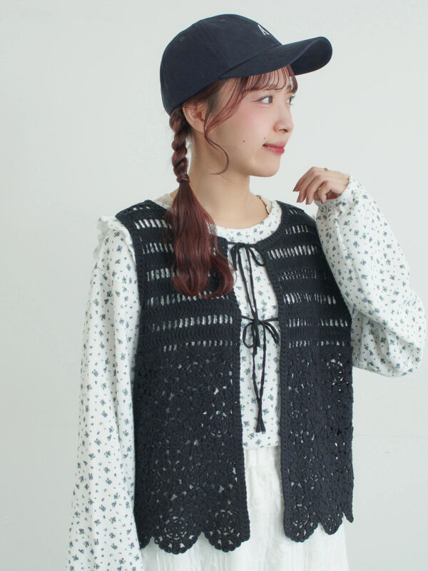 前後2WAYクロシェベスト（ブラック）｜Samansa Mos2（サマンサ モスモス）通販