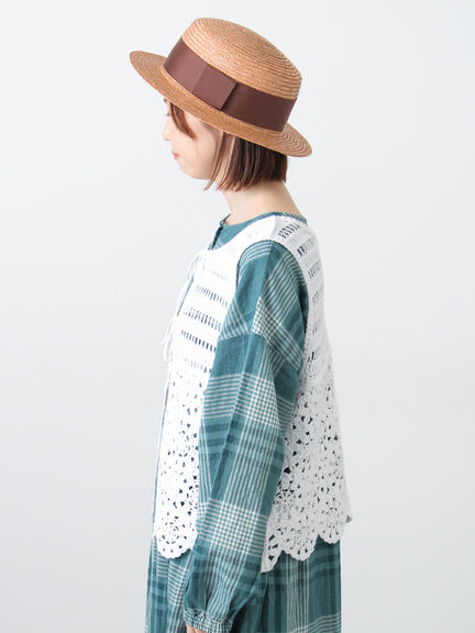 前後2WAYクロシェベスト（オフホワイト/ブラック/キナリ）｜Samansa Mos2（サマンサ モスモス）通販