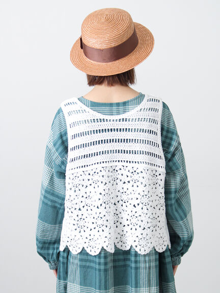 前後2WAYクロシェベスト（オフホワイト/ブラック/キナリ）｜Samansa Mos2（サマンサ モスモス）通販