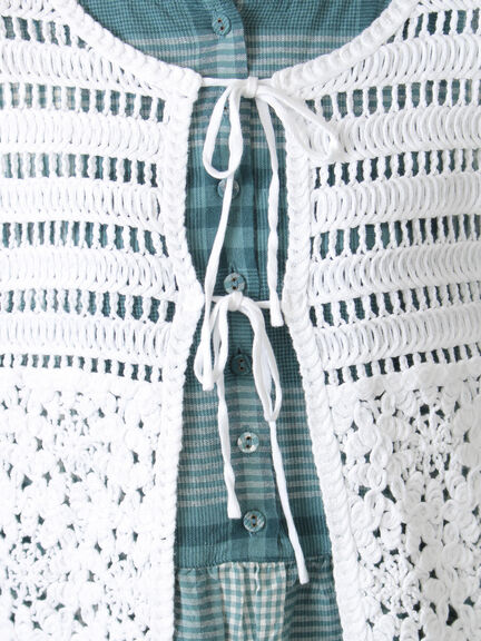 前後2WAYクロシェベスト（オフホワイト/ブラック/キナリ）｜Samansa Mos2（サマンサ モスモス）通販