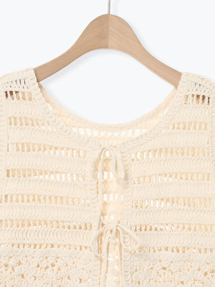 前後2WAYクロシェベスト（オフホワイト/ブラック/キナリ）｜Samansa Mos2（サマンサ モスモス）通販