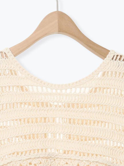 前後2WAYクロシェベスト（オフホワイト/ブラック/キナリ）｜Samansa Mos2（サマンサ モスモス）通販