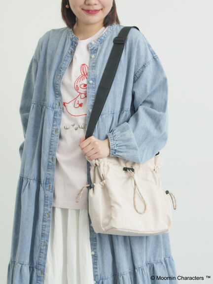 【MOOMIN×SamansaMos2】インナー総柄巾着バッグ（ブラック/ベージュ/カーキ）｜Samansa Mos2（サマンサ モスモス）通販