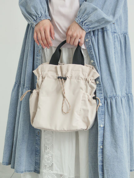 【MOOMIN×SamansaMos2】インナー総柄巾着バッグ（ブラック/ベージュ/カーキ）｜Samansa Mos2（サマンサ モスモス）通販