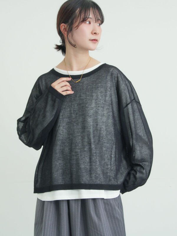 インナーセットプルオーバーニット（ブラック）｜Samansa Mos2（サマンサ モスモス）通販