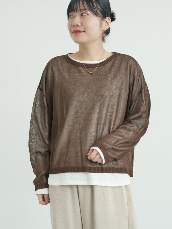 インナーセットプルオーバーニット（ブラウン）｜Samansa Mos2（サマンサ モスモス）通販