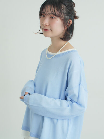 インナーセットプルオーバーニット（ブラック/ベージュ/ブラウン/サックスブルー）｜Samansa Mos2（サマンサ モスモス）通販