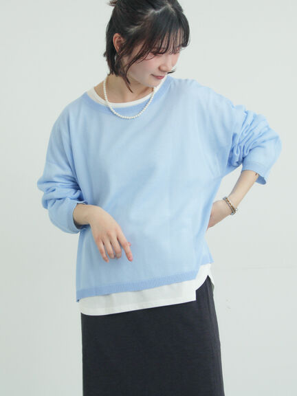 インナーセットプルオーバーニット（ブラック/ベージュ/ブラウン/サックスブルー）｜Samansa Mos2（サマンサ モスモス）通販