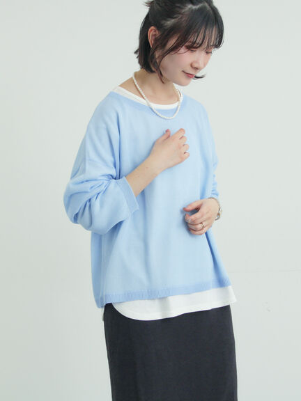 インナーセットプルオーバーニット（ブラック/ベージュ/ブラウン/サックスブルー）｜Samansa Mos2（サマンサ モスモス）通販