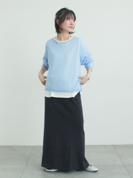 インナーセットプルオーバーニット（ブラック/ベージュ/ブラウン/サックスブルー）｜Samansa Mos2（サマンサ モスモス）通販