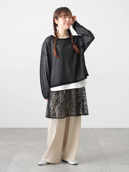 インナーセットプルオーバーニット（ブラック/ベージュ/ブラウン/サックスブルー）｜Samansa Mos2（サマンサ モスモス）通販