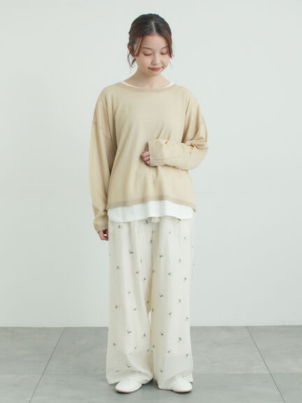 インナーセットプルオーバーニット（ブラック/ベージュ/ブラウン/サックスブルー）｜Samansa Mos2（サマンサ モスモス）通販