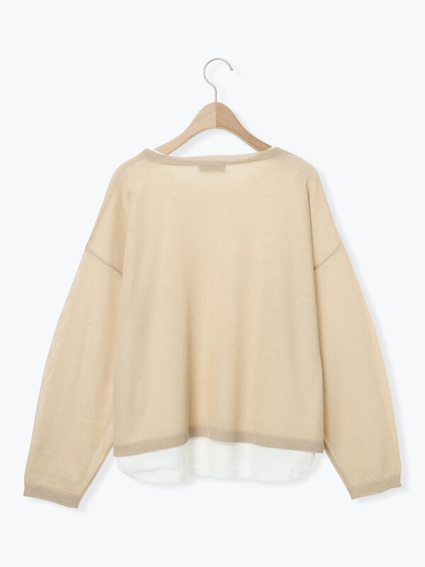 tea♡ニットインナーセット&amp;カットソー セール】 インナーセットプルオーバーニット（ブラック/ベージュ