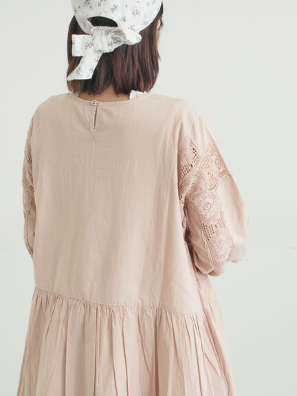 ローズ柄レーススクエアネックワンピース（オフホワイト/ブラック/ピンク/レッド）｜Samansa Mos2（サマンサ モスモス）通販