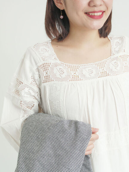 ローズ柄レーススクエアネックワンピース（オフホワイト/ブラック/ピンク/レッド）｜Samansa Mos2（サマンサ モスモス）通販