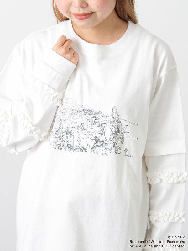 【Disney】くまのプーさん袖フリルロンT（オフホワイト/チャコールグレー/キナリ）｜Samansa Mos2（サマンサ モスモス）通販