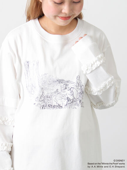 【Disney】くまのプーさん袖フリルロンT（オフホワイト/チャコールグレー/キナリ）｜Samansa Mos2（サマンサ モスモス）通販