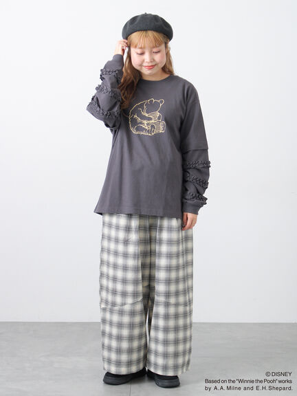 【Disney】くまのプーさん袖フリルロンT（オフホワイト/チャコールグレー/キナリ）｜Samansa Mos2（サマンサ モスモス）通販