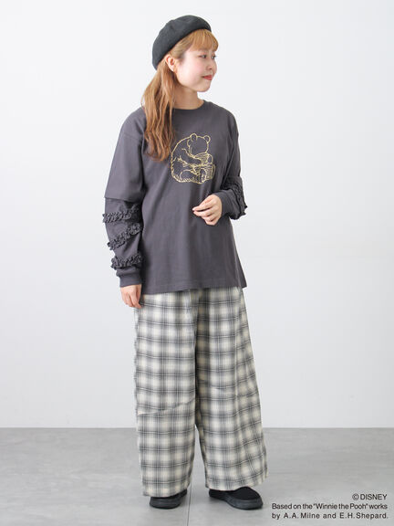 【Disney】くまのプーさん袖フリルロンT（オフホワイト/チャコールグレー/キナリ）｜Samansa Mos2（サマンサ モスモス）通販