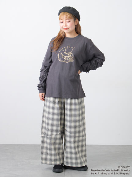 【Disney】くまのプーさん袖フリルロンT（オフホワイト/チャコールグレー/キナリ）｜Samansa Mos2（サマンサ モスモス）通販