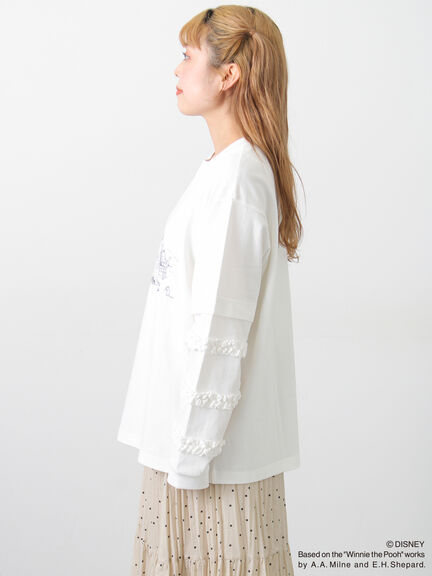 【Disney】くまのプーさん袖フリルロンT（オフホワイト/チャコールグレー/キナリ）｜Samansa Mos2（サマンサ モスモス）通販
