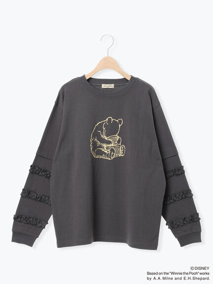 【Disney】くまのプーさん袖フリルロンT（オフホワイト/チャコールグレー/キナリ）｜Samansa Mos2（サマンサ モスモス）通販