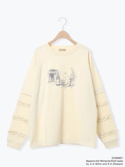 【Disney】くまのプーさん袖フリルロンT（オフホワイト/チャコールグレー/キナリ）｜Samansa Mos2（サマンサ モスモス）通販
