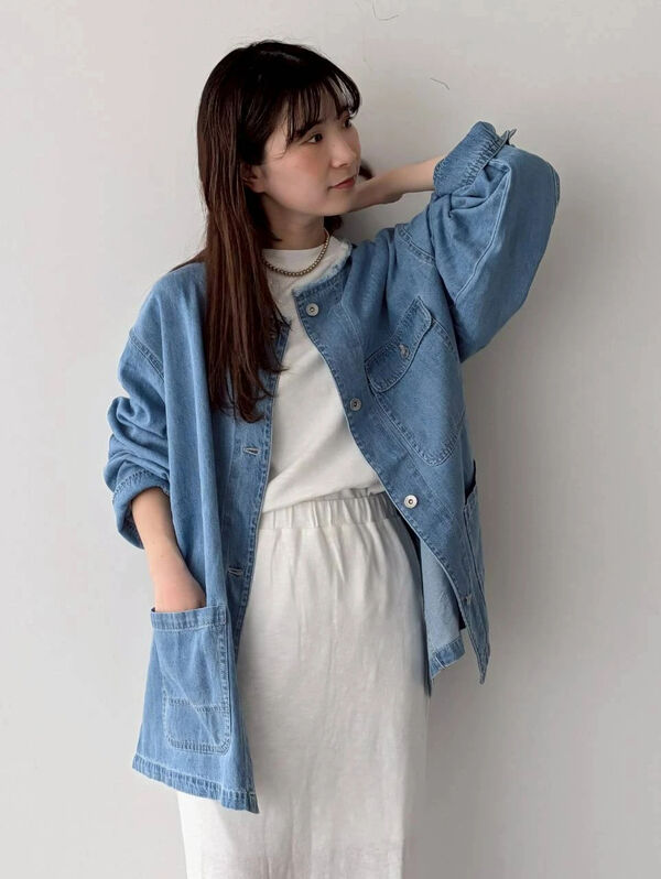 デニムカバーオール（サックスブルー/ブルー/アウター/ブルゾン