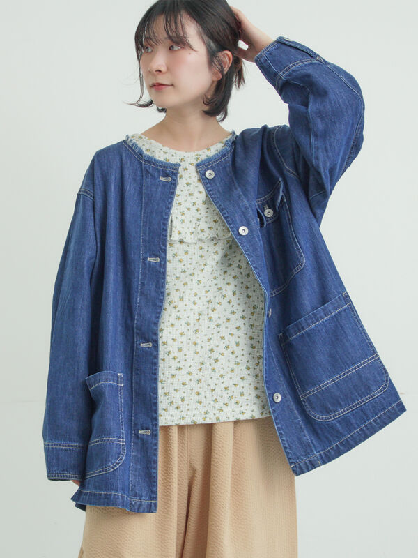 デニムカバーオール（サックスブルー/ブルー/アウター/ブルゾン