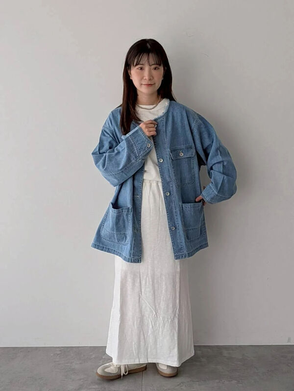 デニムカバーオール（サックスブルー/ブルー/アウター/ブルゾン