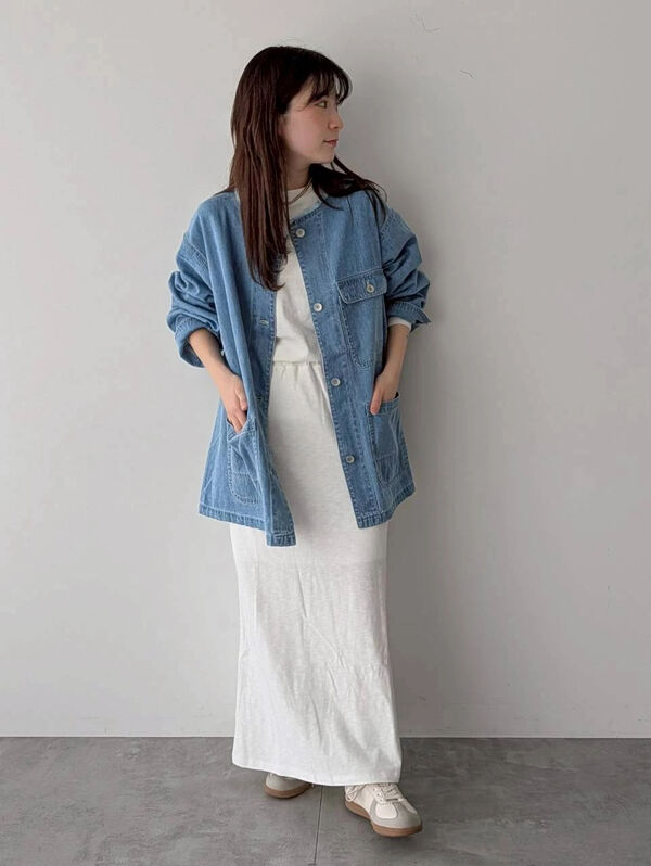 デニムカバーオール（サックスブルー/ブルー/アウター/ブルゾン
