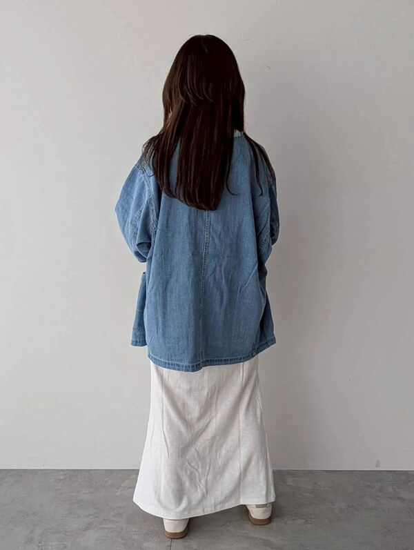 デニムカバーオール（サックスブルー/ブルー/アウター/ブルゾン