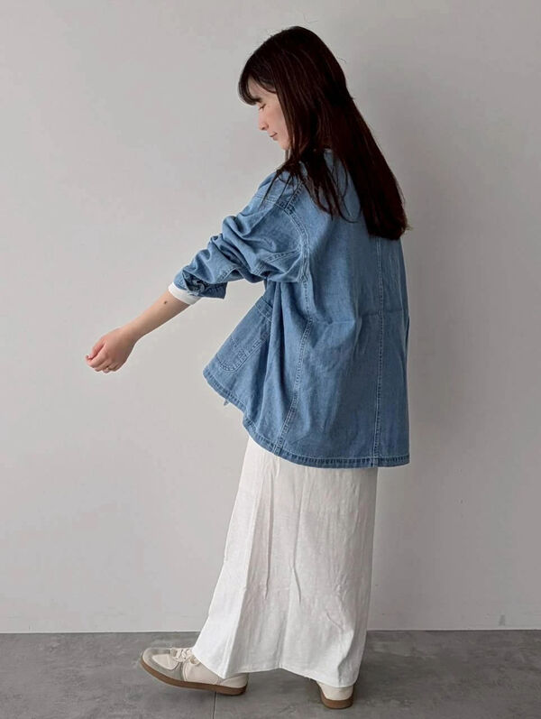 デニムカバーオール（サックスブルー/ブルー/アウター/ブルゾン