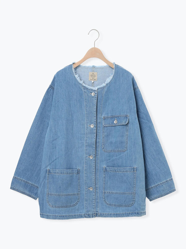 デニムカバーオール（サックスブルー/ブルー/アウター/ブルゾン