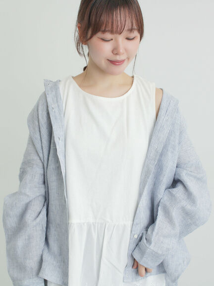 《新色追加》裾スカラップレースノースリーブインナー（オフホワイト/ブラック/ダークブラウン/ブルー）｜Samansa Mos2（サマンサ モスモス）通販