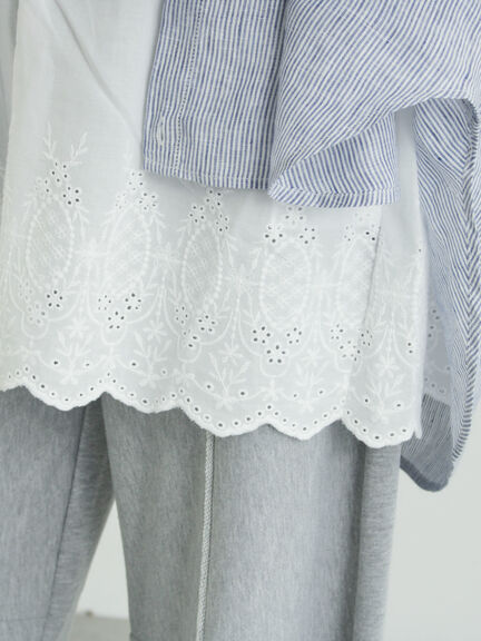 《新色追加》裾スカラップレースノースリーブインナー（オフホワイト/ブラック/ダークブラウン/ブルー）｜Samansa Mos2（サマンサ モスモス）通販