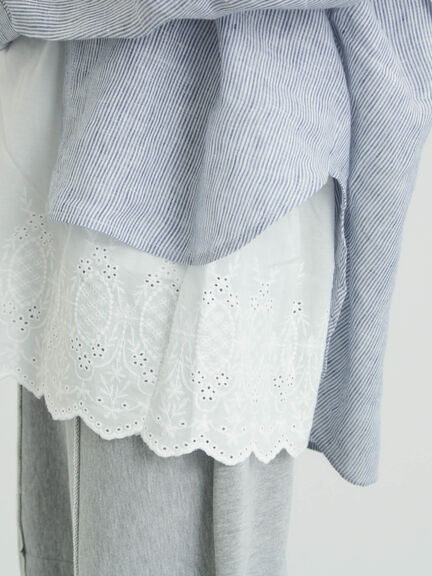 《新色追加》裾スカラップレースノースリーブインナー（オフホワイト/ブラック/ダークブラウン/ブルー）｜Samansa Mos2（サマンサ モスモス）通販