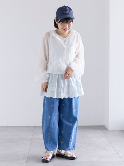 《新色追加》裾スカラップレースノースリーブインナー（オフホワイト/ブラック/ダークブラウン/ブルー）｜Samansa Mos2（サマンサ モスモス）通販