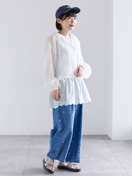 《新色追加》裾スカラップレースノースリーブインナー（オフホワイト/ブラック/ダークブラウン/ブルー）｜Samansa Mos2（サマンサ モスモス）通販