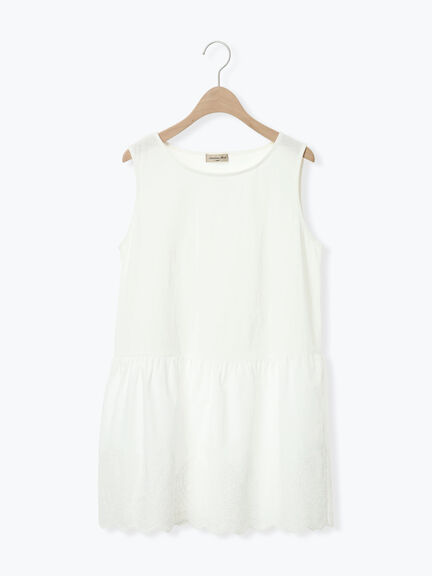 《新色追加》裾スカラップレースノースリーブインナー（オフホワイト/ブラック/ダークブラウン/ブルー）｜Samansa Mos2（サマンサ モスモス）通販