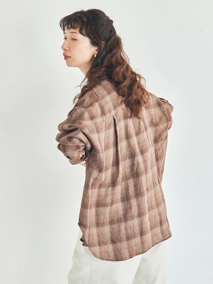 リネンシャツ（オフホワイト/ベージュ/ストライプ/チェック）｜Samansa Mos2（サマンサ モスモス）通販