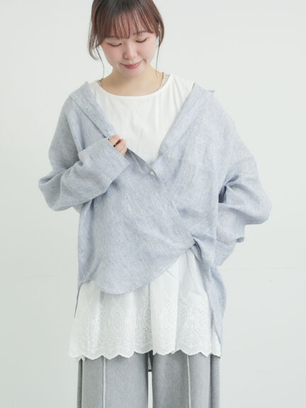 リネンシャツ（オフホワイト/ベージュ/ストライプ/チェック）｜Samansa Mos2（サマンサ モスモス）通販