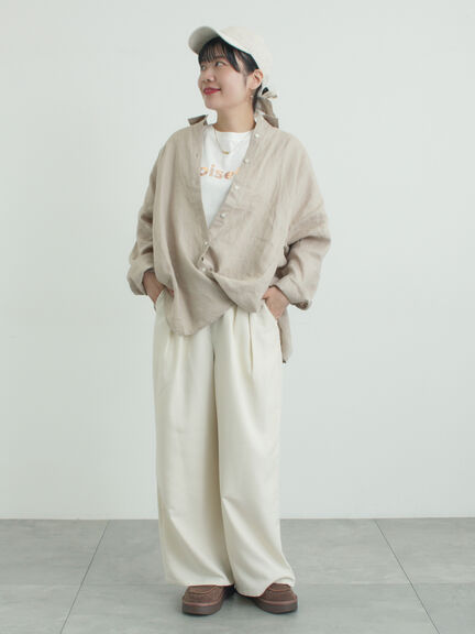 リネンシャツ（オフホワイト/ベージュ/ストライプ/チェック）｜Samansa Mos2（サマンサ モスモス）通販